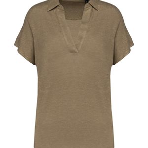 Ladies’ linen polo shirt